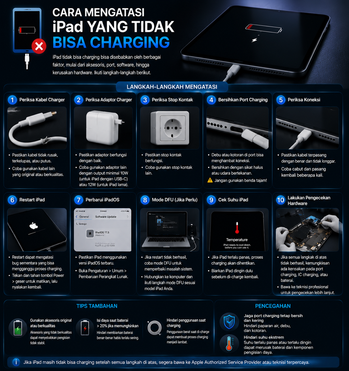 Cara Mengatasi iPad yang Tidak Bisa Charging